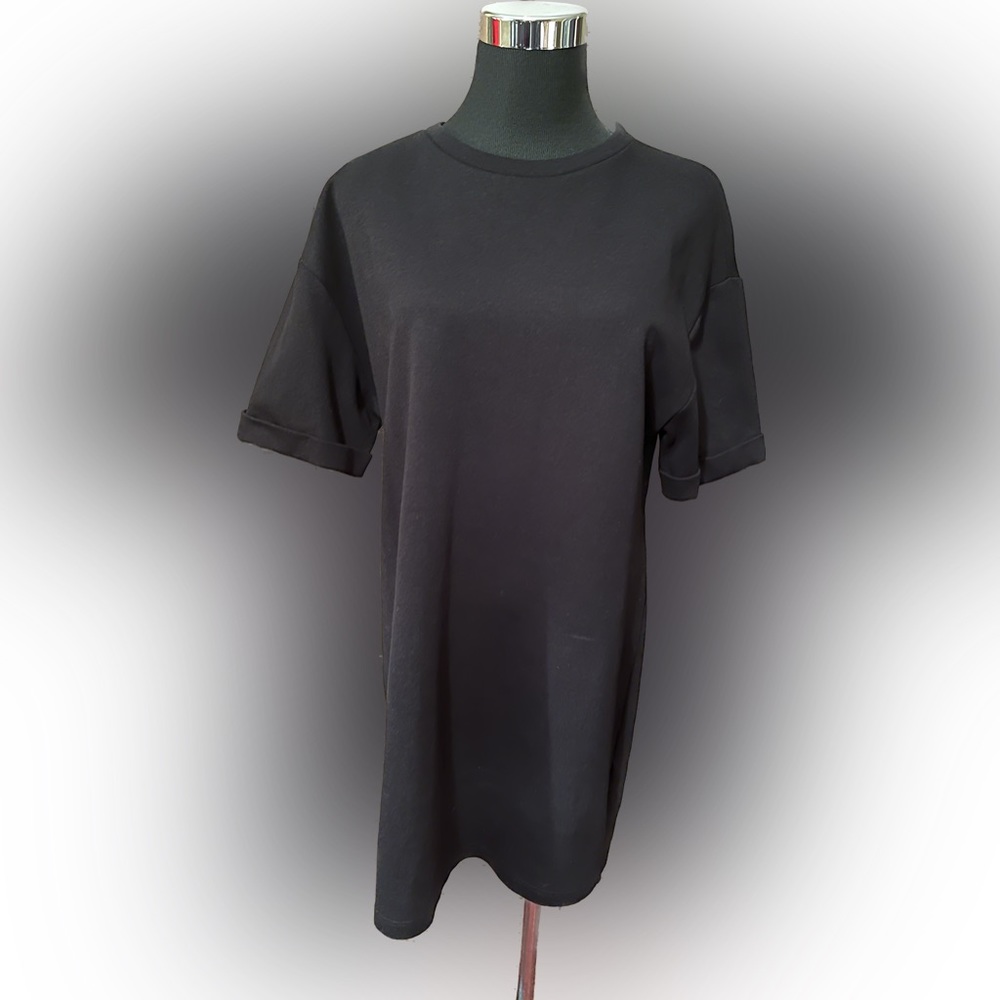 Zara black cotton, mini dress or long top size small - Picture 1 of 11